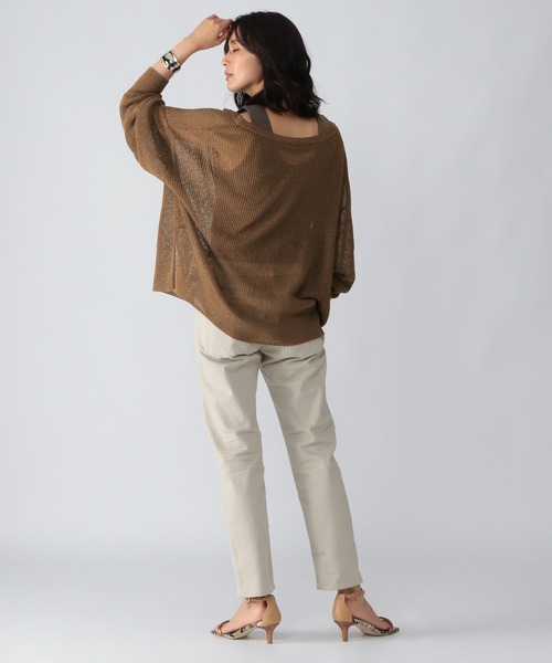 BARNYARDSTORM（バンヤードストーム）の「BARNYARDSTORM / 2WAYライトカーデ（カーディガン/ボレロ・レディース・ブラウン/オフホワイト/チャコール・FREE）」の5枚目の写真