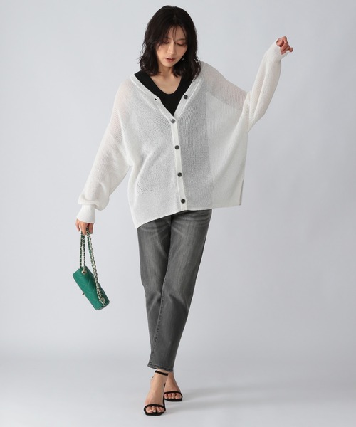 BARNYARDSTORM（バンヤードストーム）の「BARNYARDSTORM / 2WAYライトカーデ（カーディガン/ボレロ・レディース・ブラウン/オフホワイト/チャコール・FREE）」の7枚目の写真