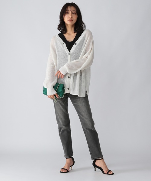 BARNYARDSTORM（バンヤードストーム）の「BARNYARDSTORM / 2WAYライトカーデ（カーディガン/ボレロ・レディース・ブラウン/オフホワイト/チャコール・FREE）」の9枚目の写真