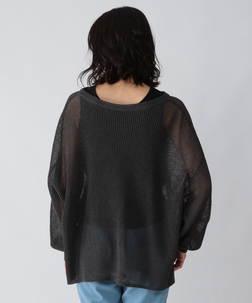 BARNYARDSTORM（バンヤードストーム）の「BARNYARDSTORM / 2WAYライトカーデ（カーディガン/ボレロ・レディース・ブラウン/オフホワイト/チャコール・FREE）」の6枚目の写真