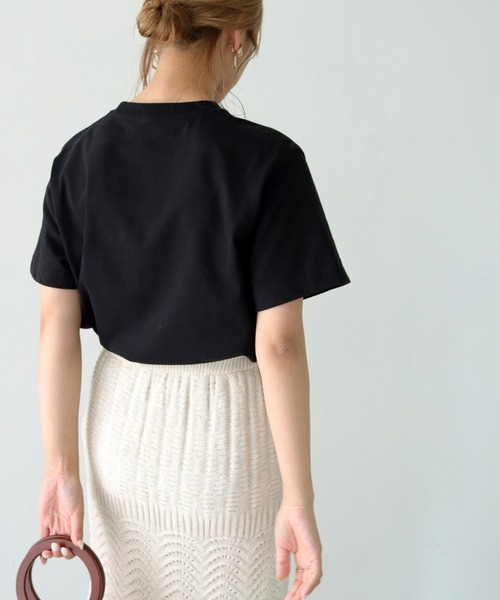HER CLOSET(ハークローゼット)の「【shemoshelly】WEB限定 5.6オンスAnotherロゴTシャツ(Tシャツ/カットソー・レディース・オフホワイト/ブラック/ネイビー・S/M/L)」の7枚目の写真