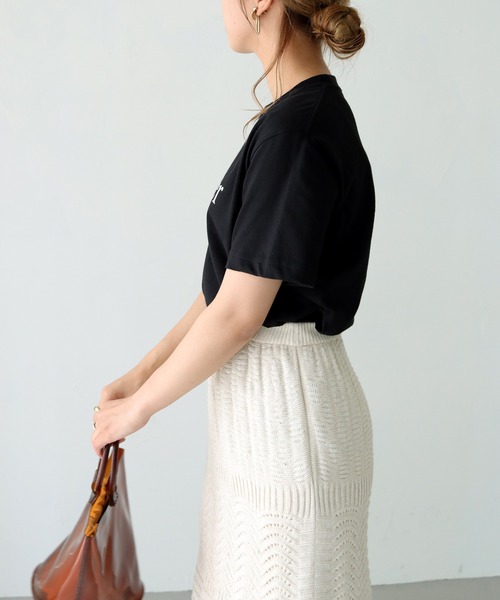 HER CLOSET(ハークローゼット)の「【shemoshelly】WEB限定 5.6オンスAnotherロゴTシャツ(Tシャツ/カットソー・レディース・オフホワイト/ブラック/ネイビー・S/M/L)」の6枚目の写真