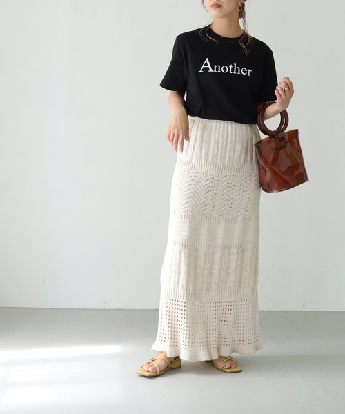 HER CLOSET(ハークローゼット)の「【shemoshelly】WEB限定 5.6オンスAnotherロゴTシャツ(Tシャツ/カットソー・レディース・オフホワイト/ブラック/ネイビー・S/M/L)」の9枚目の写真