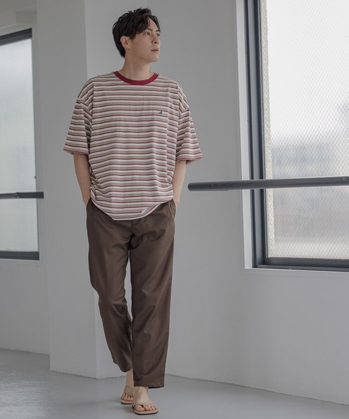 LAKOLE（ラコレ）の「ボーダー刺繍Tシャツ / 347769（Tシャツ/カットソー・メンズ・ベージュ/イエロー/グリーン・MEDIUM/LARGE）」の6枚目の写真