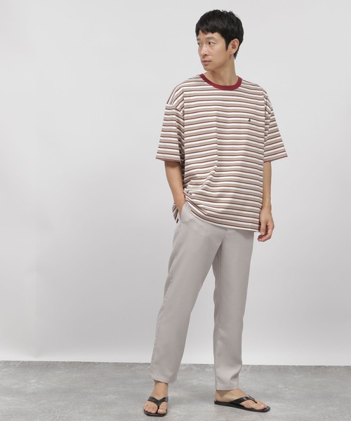 LAKOLE（ラコレ）の「ボーダー刺繍Tシャツ / 347769（Tシャツ/カットソー・メンズ・ベージュ/イエロー/グリーン・MEDIUM/LARGE）」の8枚目の写真