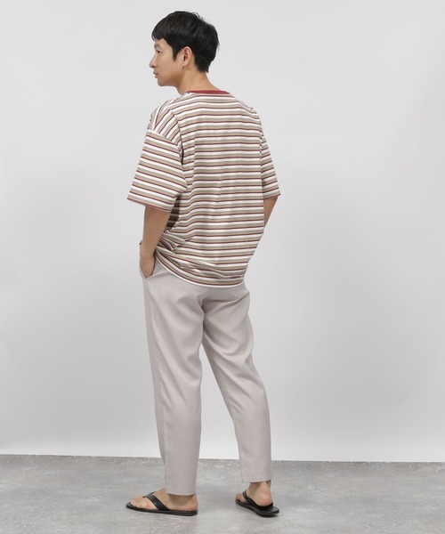 LAKOLE（ラコレ）の「ボーダー刺繍Tシャツ / 347769（Tシャツ/カットソー・メンズ・ベージュ/イエロー/グリーン・MEDIUM/LARGE）」の9枚目の写真