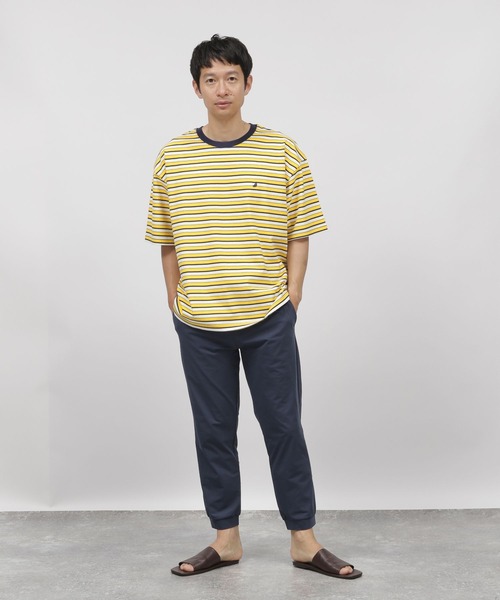 LAKOLE（ラコレ）の「ボーダー刺繍Tシャツ / 347769（Tシャツ/カットソー・メンズ・ベージュ/イエロー/グリーン・MEDIUM/LARGE）」の12枚目の写真