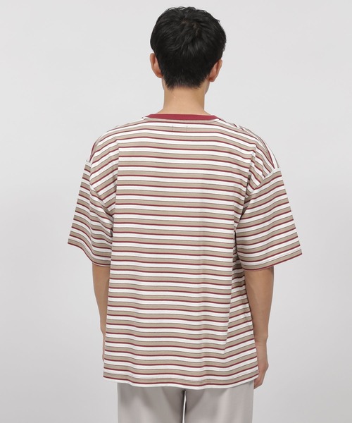 LAKOLE（ラコレ）の「ボーダー刺繍Tシャツ / 347769（Tシャツ/カットソー・メンズ・ベージュ/イエロー/グリーン・MEDIUM/LARGE）」の17枚目の写真