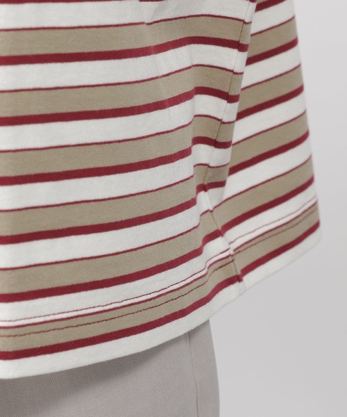 LAKOLE（ラコレ）の「ボーダー刺繍Tシャツ / 347769（Tシャツ/カットソー・メンズ・ベージュ/イエロー/グリーン・MEDIUM/LARGE）」の22枚目の写真