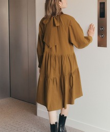 titivate | ﾊﾞｯｸﾘﾎﾞﾝ付きﾃｨｱｰﾄﾞﾜﾝﾋﾟｰｽ(ワンピース)