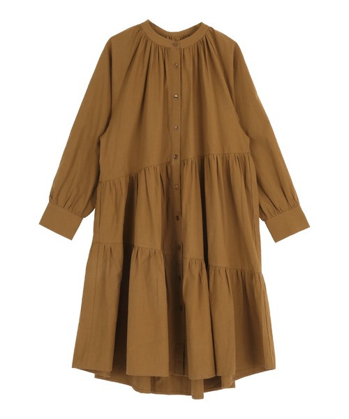 titivate（ティティベイト）の「ﾊﾞｯｸﾘﾎﾞﾝ付きﾃｨｱｰﾄﾞﾜﾝﾋﾟｰｽ（ワンピース・レディース・ブラウン/ブラック/オフホワイト・S/L/M）」の6枚目の写真