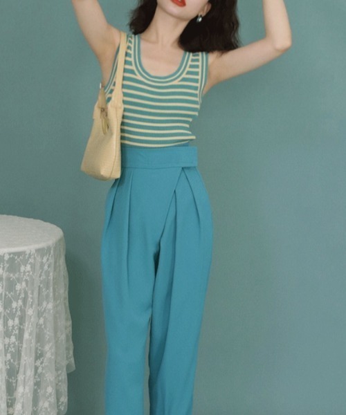 MANGROVE（マングローブ）の「バイカラーマルチボーダータンクトップ（タンクトップ・レディース・ブラック/パープル/オレンジ/グリーン・FREE）」の20枚目の写真