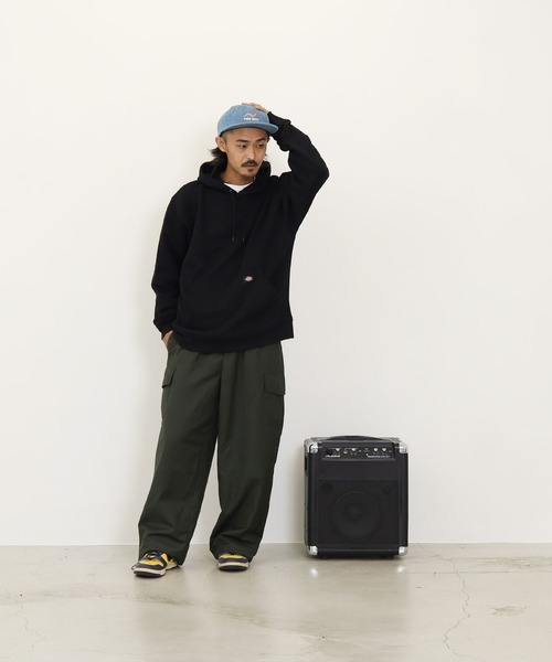 Dickies（ディッキーズ）の「Dickies / ディッキーズ MIDWEIGHT PULLOVER FLEECE HOODIE RELAXED 裏起毛 プルオーバー スウェットパーカー（パーカー・メンズ・ブラック/ネイビー/グレー・MEDIUM/LARGE/X-LARGE）」の15枚目の写真