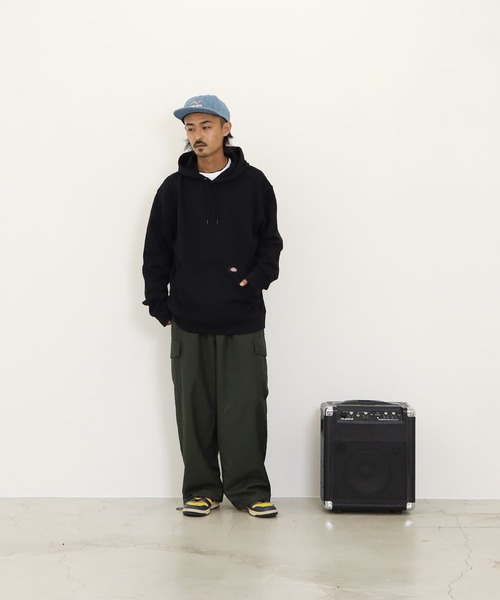 Dickies（ディッキーズ）の「Dickies / ディッキーズ MIDWEIGHT PULLOVER FLEECE HOODIE RELAXED 裏起毛 プルオーバー スウェットパーカー（パーカー・メンズ・ブラック/ネイビー/グレー・MEDIUM/LARGE/X-LARGE）」の13枚目の写真