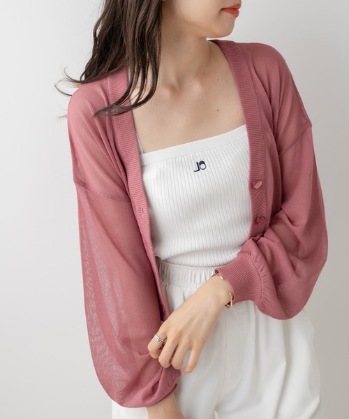 OLIVE des OLIVE（オリーブデオリーブ）の「シアカーディガン（カーディガン/ボレロ・レディース・ブラック/ブラウン/オフホワイト/ピンク系その他・FREE）」の4枚目の写真