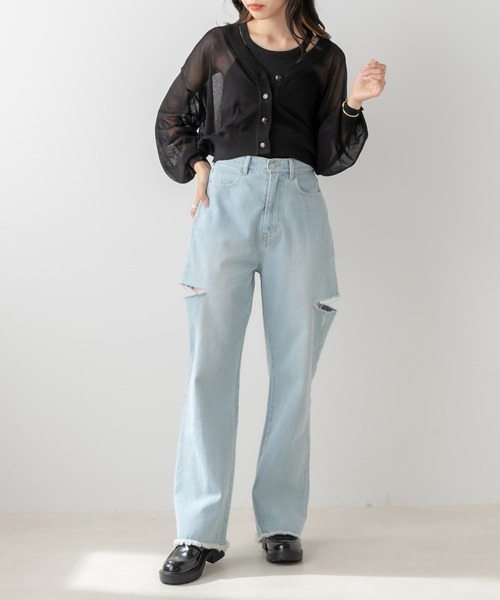 OLIVE des OLIVE（オリーブデオリーブ）の「シアカーディガン（カーディガン/ボレロ・レディース・ブラック/ブラウン/オフホワイト/ピンク系その他・FREE）」の22枚目の写真