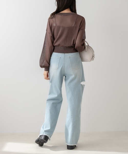 OLIVE des OLIVE（オリーブデオリーブ）の「シアカーディガン（カーディガン/ボレロ・レディース・ブラック/ブラウン/オフホワイト/ピンク系その他・FREE）」の18枚目の写真