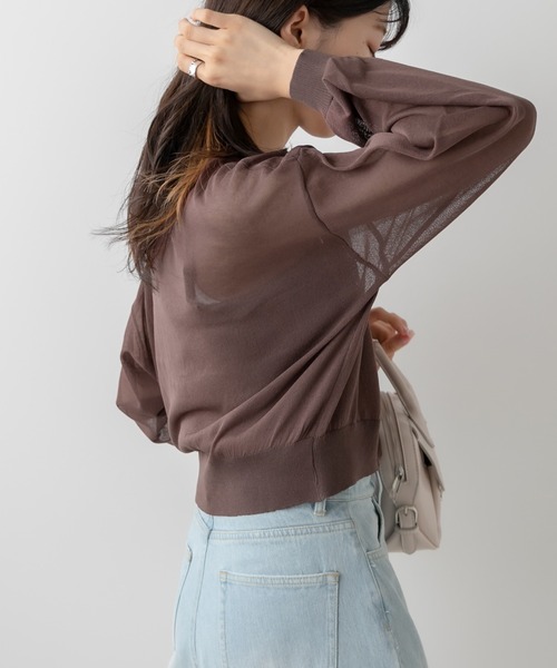 OLIVE des OLIVE（オリーブデオリーブ）の「シアカーディガン（カーディガン/ボレロ・レディース・ブラック/ブラウン/オフホワイト/ピンク系その他・FREE）」の10枚目の写真