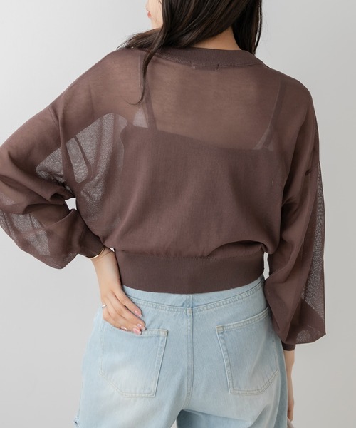 OLIVE des OLIVE（オリーブデオリーブ）の「シアカーディガン（カーディガン/ボレロ・レディース・ブラック/ブラウン/オフホワイト/ピンク系その他・FREE）」の14枚目の写真