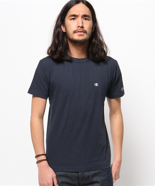 Champion（チャンピオン）の「WEGO/Champion刺繍Tシャツ（Tシャツ/カットソー・メンズ・ホワイト/杢グレー/ネイビー・MEDIUM/LARGE）」の3枚目の写真