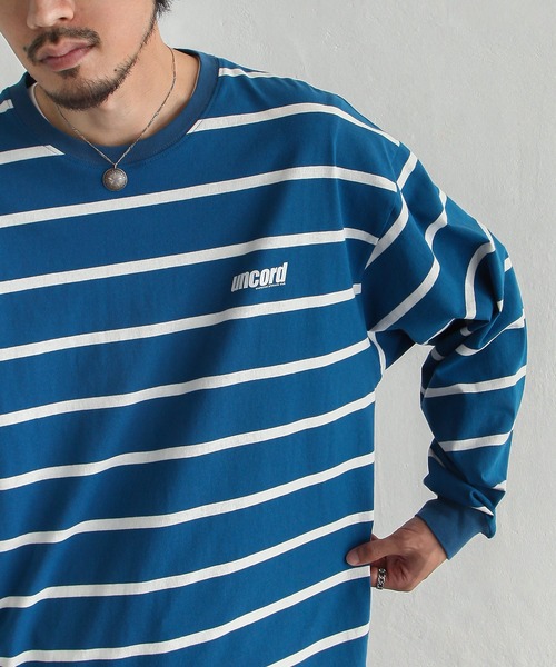 UNCORD（アンコード）の「【UNCORD】LOOSE BORDER L/S T-SHIRT/ボーダーロングスリーブ長袖Tシャツ（Tシャツ/カットソー・メンズ・ブルー/グリーン/ホワイト×ブラック/ブラック×ホワイト・MEDIUM/LARGE/X-LARGE）」の16枚目の写真
