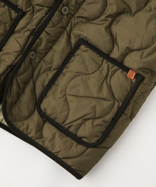 UNIVERSAL OVERALL(ユニバーサルオーバーオール)の「【UNIVERSAL OVERALL】QUILT RIP STOP JACKET / キルティング中綿ジャケット(ブルゾン・レディース・ブラック/オリーブ/オフホワイト・SMALL/MEDIUM/LARGE)」の4枚目の写真