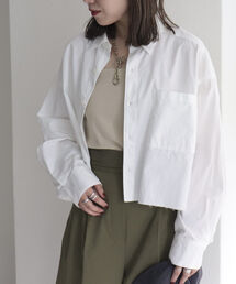 fredy emue | カットオフデザイン クロップド丈シャツ(シャツ/ブラウス)