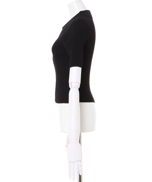 INGNI（イング）の「襟付フロントZIPニットカーディガン（カーディガン/ボレロ・レディース・ブラック/オフホワイト/オレンジ/ブルー・M）」の6枚目の写真