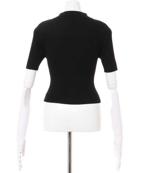 INGNI（イング）の「襟付フロントZIPニットカーディガン（カーディガン/ボレロ・レディース・ブラック/オフホワイト/オレンジ/ブルー・M）」の7枚目の写真