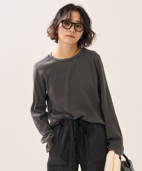 FREAK'S STORE（フリークスストア）の「ピグメントリブクルーネック（Tシャツ/カットソー・レディース・ブラック/ピンク/ブルー/グリーン・ﾌﾘ-）」の2枚目の写真