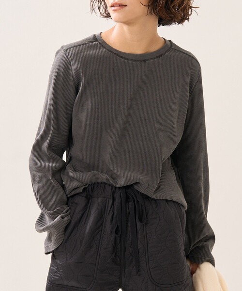 FREAK'S STORE（フリークスストア）の「ピグメントリブクルーネック（Tシャツ/カットソー・レディース・ブラック/ピンク/ブルー/グリーン・ﾌﾘ-）」の16枚目の写真