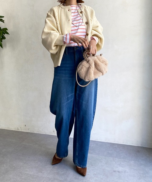 LEMINOR（ルミノール）の「【Le minor/ルミノア】MARINIERE AMI（Tシャツ/カットソー・レディース・サーモンピンク/ブラック・1）」の6枚目の写真