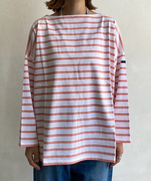 LEMINOR（ルミノール）の「【Le minor/ルミノア】MARINIERE AMI（Tシャツ/カットソー・レディース・サーモンピンク/ブラック・1）」の14枚目の写真