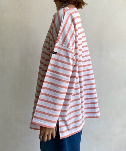 LEMINOR（ルミノール）の「【Le minor/ルミノア】MARINIERE AMI（Tシャツ/カットソー・レディース・サーモンピンク/ブラック・1）」の15枚目の写真