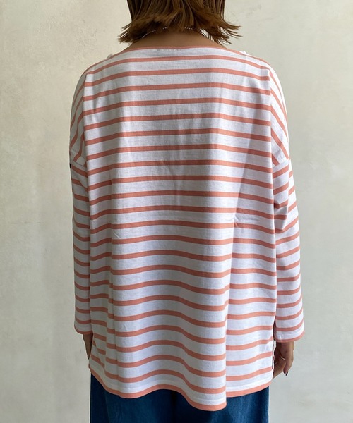 LEMINOR（ルミノール）の「【Le minor/ルミノア】MARINIERE AMI（Tシャツ/カットソー・レディース・サーモンピンク/ブラック・1）」の16枚目の写真