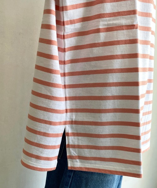 LEMINOR（ルミノール）の「【Le minor/ルミノア】MARINIERE AMI（Tシャツ/カットソー・レディース・サーモンピンク/ブラック・1）」の20枚目の写真