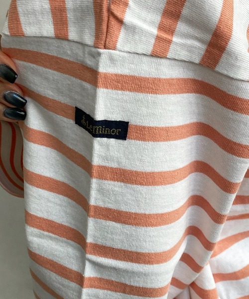 LEMINOR（ルミノール）の「【Le minor/ルミノア】MARINIERE AMI（Tシャツ/カットソー・レディース・サーモンピンク/ブラック・1）」の21枚目の写真