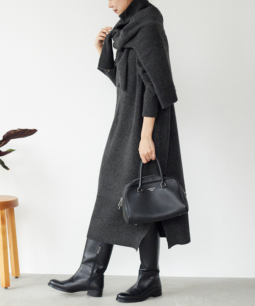 エブリデイアイライク　ウール　カシミヤ　タートルネック ワンピース　ブラック セール】《追加》ウールカシミヤタートルネックワンピース（ワンピース