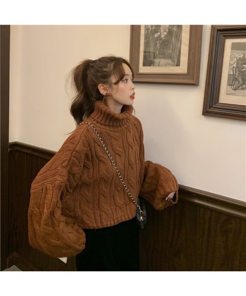 RUUX（ルーフ）の「ドロップショルダー　ニット　タートルネック（ニット/セーター・レディース・グレー/レッド/オレンジ/アイボリー・FREE）」の22枚目の写真