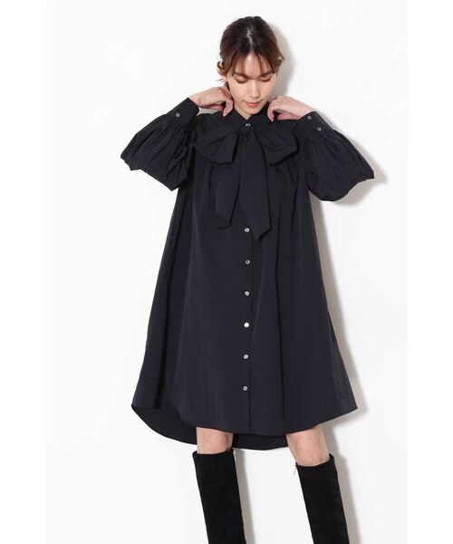 JILL STUART（ジルスチュアート）の「◆スージーワンピース（シャツワンピース・レディース・ブラック/ホワイト・0/2）」の4枚目の写真