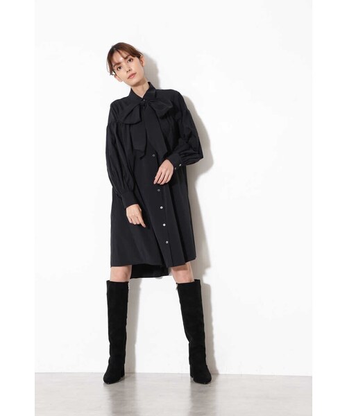 JILL STUART（ジルスチュアート）の「◆スージーワンピース（シャツワンピース・レディース・ブラック/ホワイト・0/2）」の6枚目の写真