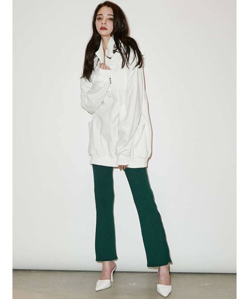 GYDA（ジェイダ）の「SYMMETRY GYDAデザイン BIGスウェットパーカー（スウェット・レディース・ブラック/オフホワイト・FREE）」の7枚目の写真