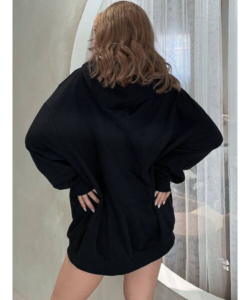 GYDA（ジェイダ）の「SYMMETRY GYDAデザイン BIGスウェットパーカー（スウェット・レディース・ブラック/オフホワイト・FREE）」の18枚目の写真