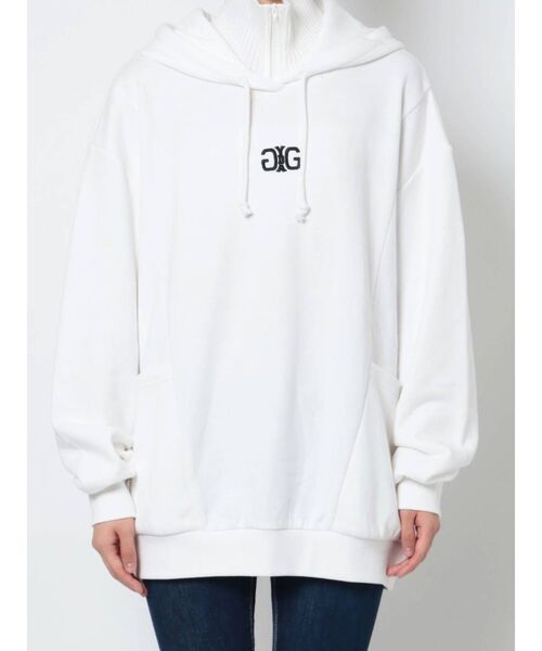 GYDA（ジェイダ）の「SYMMETRY GYDAデザイン BIGスウェットパーカー（スウェット・レディース・ブラック/オフホワイト・FREE）」の22枚目の写真