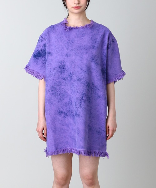 MARQUES ALMEIDA（マルケスアルメイダ）の「MARQUES ALMEIDA OVERSIZED T-SHIRT DRESS RST22TP0045DND（ワンピース・レディース・パープル・X-SMALL）」の2枚目の写真