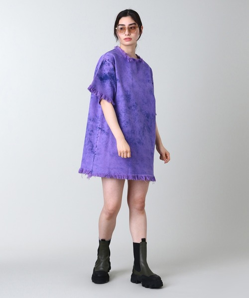 MARQUES ALMEIDA（マルケスアルメイダ）の「MARQUES ALMEIDA OVERSIZED T-SHIRT DRESS RST22TP0045DND（ワンピース・レディース・パープル・X-SMALL）」の5枚目の写真