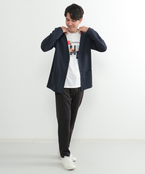 IKKA LOUNGE(イッカラウンジ)の「【消臭/セットアップ対応】イージーケア ポンチカーデジャケット(カーディガン/ボレロ・メンズ・グレー/ネイビー・L/XL/M/S)」の7枚目の写真