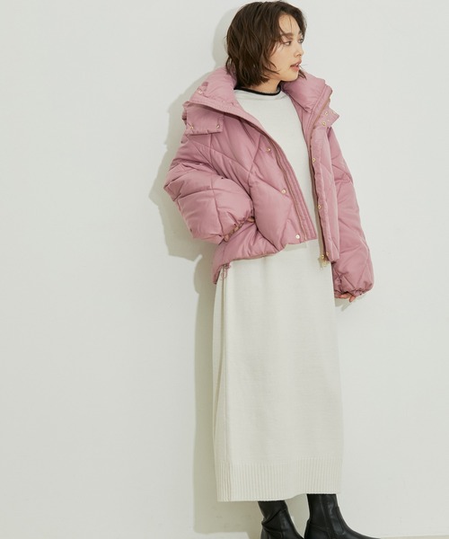 【WEB限定】ファイバーダウンダイヤキルトショートブルゾン