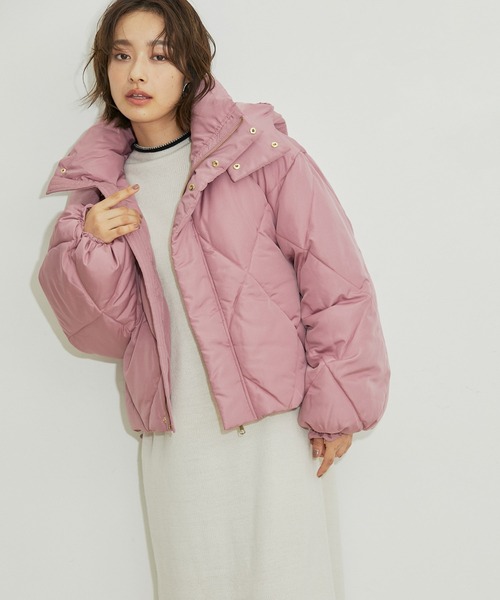 【WEB限定】ファイバーダウンダイヤキルトショートブルゾン