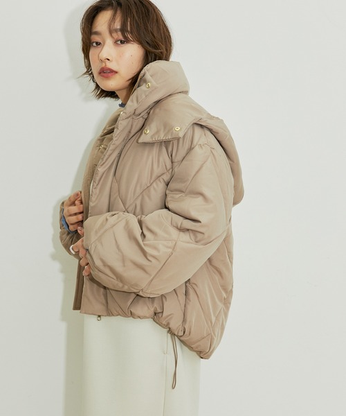 【WEB限定】ファイバーダウンダイヤキルトショートブルゾン